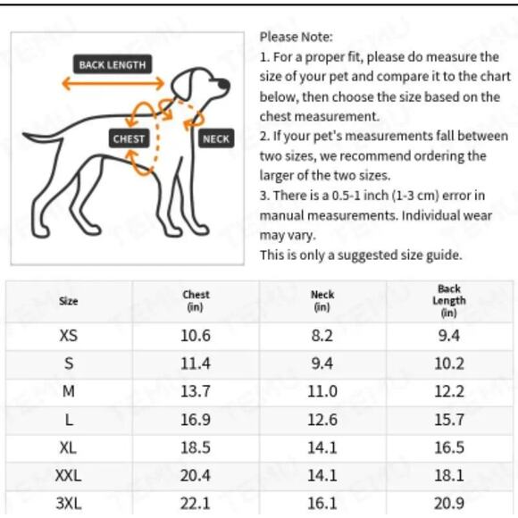 Tea Cup dog shirt Cute small dog clothes XS, Small, Large, X-large Sz Chart - Picture 2 of 7